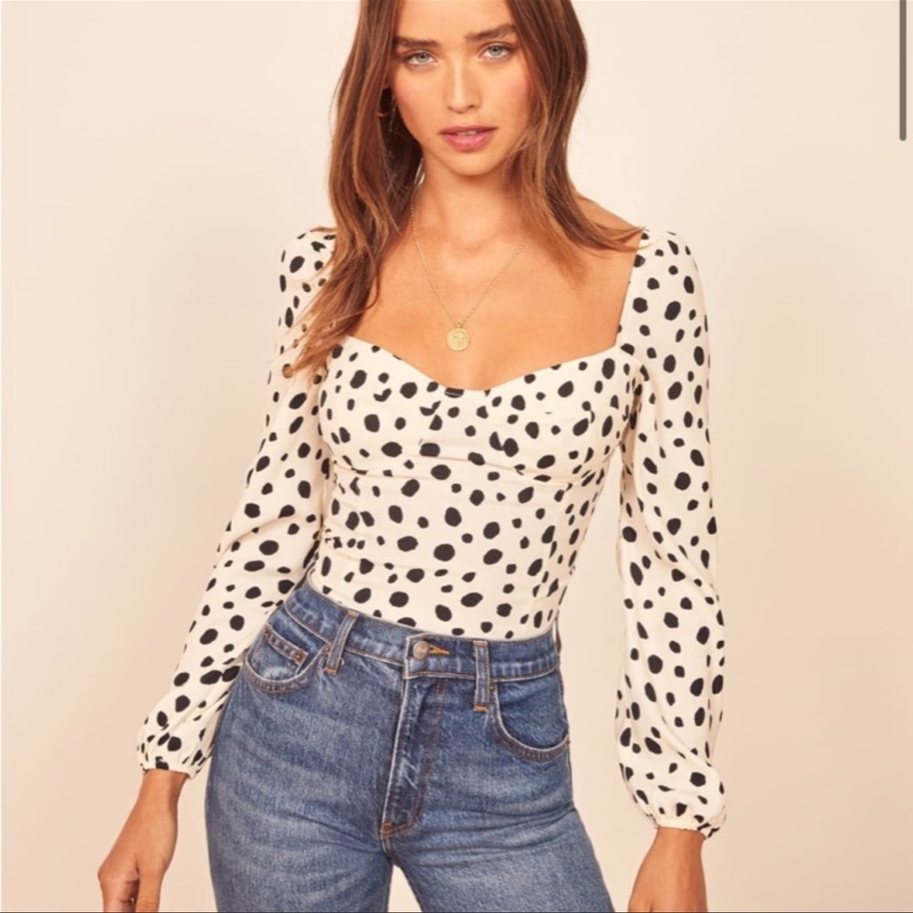 Reformation Reign Top In Color Ink Blot Size 6 - image 1